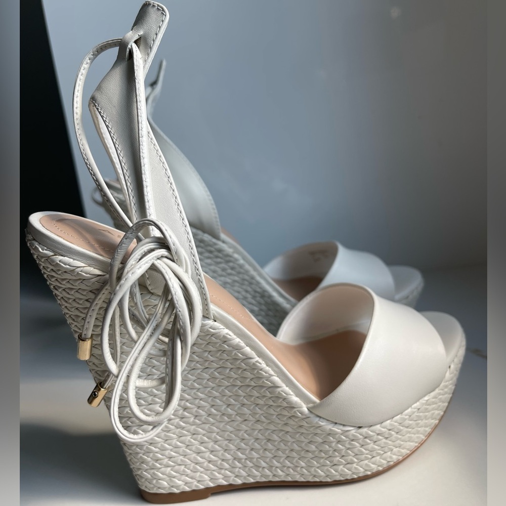 Aldo White Wedge Sandals